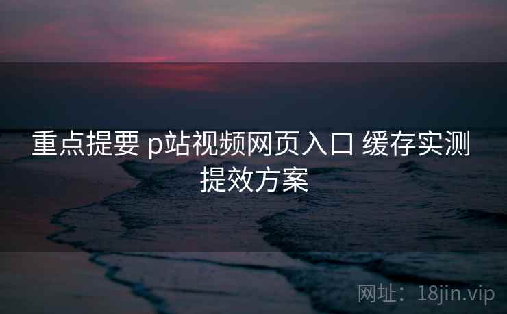 重点提要 p站视频网页入口 缓存实测 提效方案